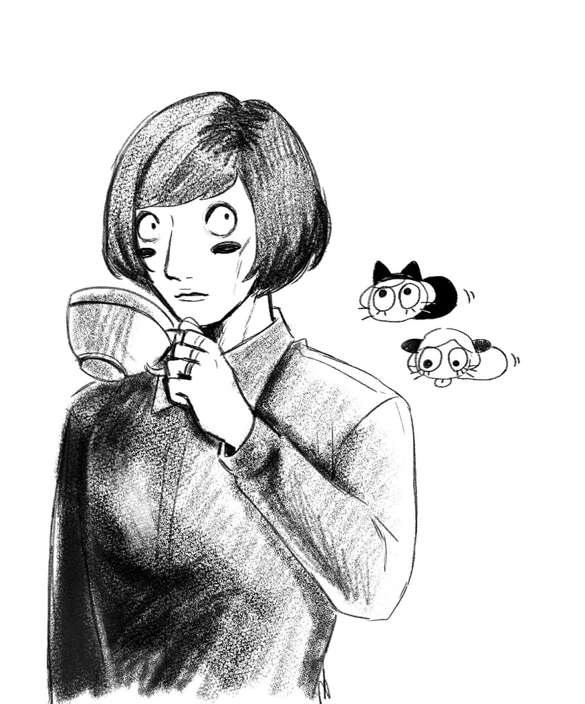 nyon, nyen, and luther von ivory (randal's friends) drawn by kyu_nai3390