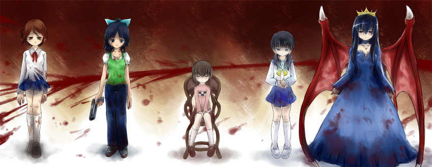 madotsuki, shinozaki ayumi, kunikai sakuri, toudou haruka, and lilia mistys (yume nikki and 4 more) drawn by kamio_(d-rev)