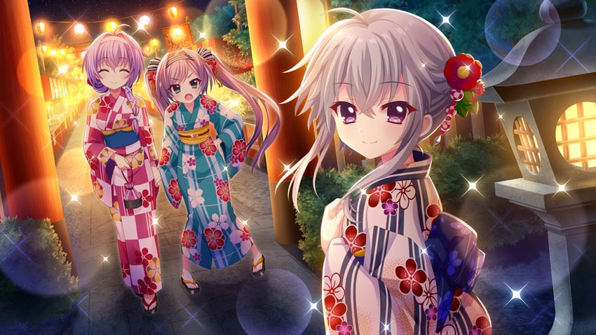 misaki sango, ichijou ruka, and hokaze kanade (re:stage!) drawn by izumi_tsubasu