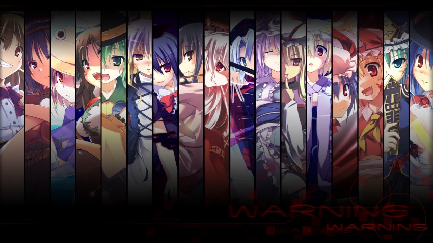remilia scarlet, flandre scarlet, komeiji koishi, yakumo yukari, fujiwara no mokou, and 12 more (touhou) drawn by t-ray