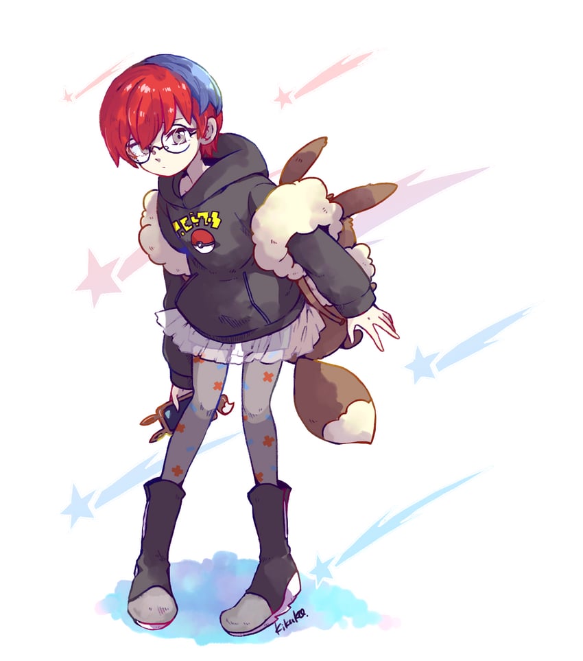 rotom, rotom phone, and penny (pokemon and 1 more) drawn by chika009