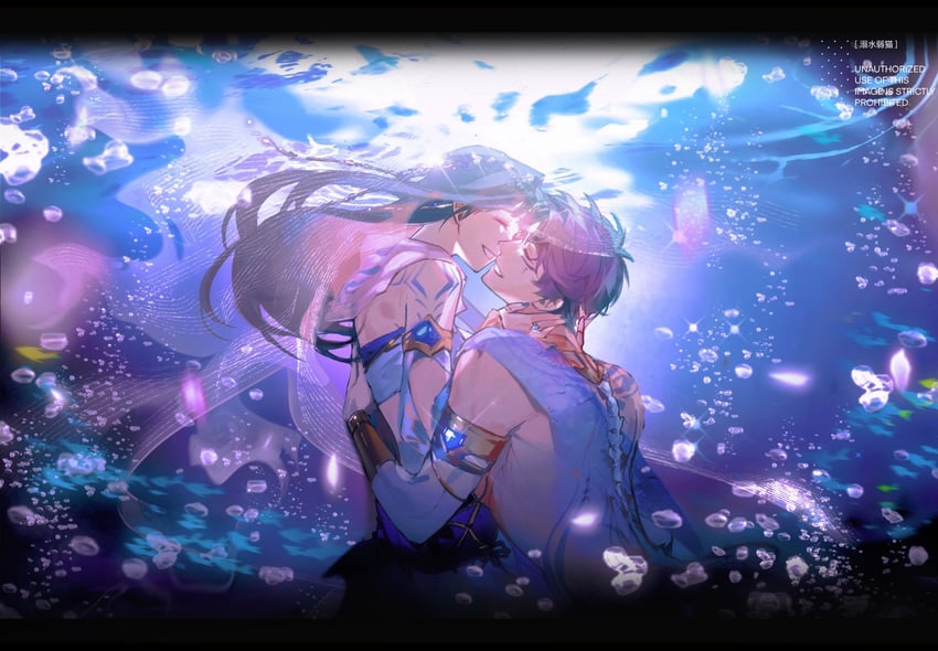 protagonist and rafayel (love and deepspace) drawn by miaoga71709