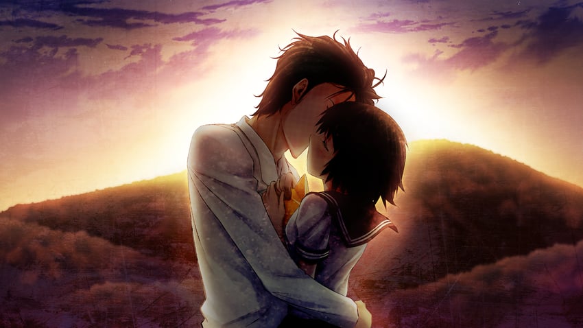 okabe rintarou and shiina mayuri (steins;gate and 1 more) drawn by huke