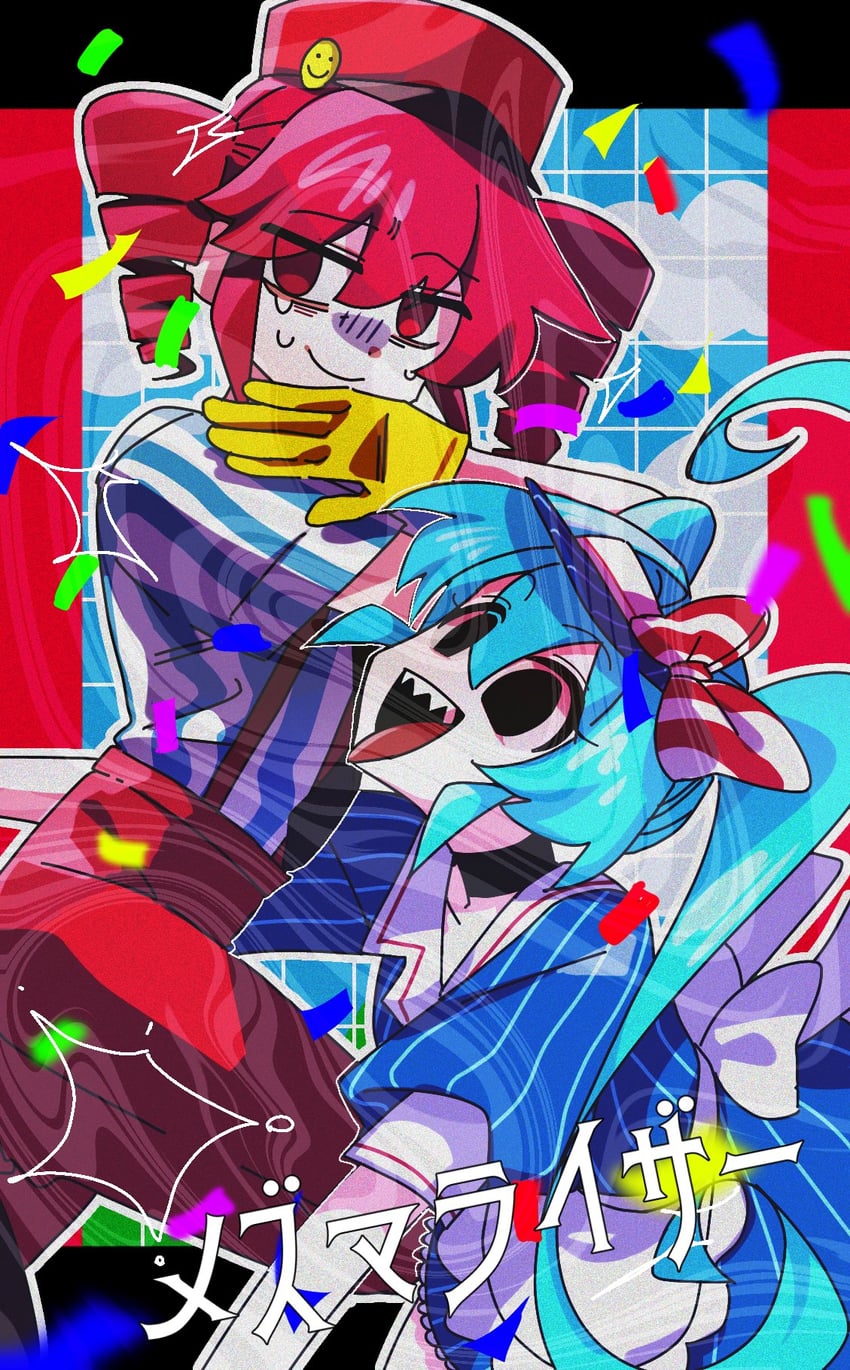 hatsune miku and kasane teto (vocaloid and 2 more) drawn by morumo_39