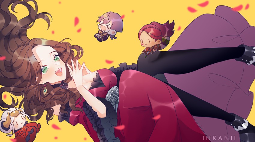 edelgard von hresvelg, dorothea arnault, bernadetta von varley, and petra macneary (fire emblem and 1 more) drawn by inkanii