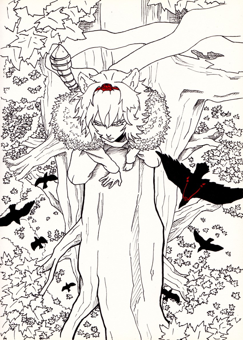 shameimaru aya and inubashiri momiji (touhou) drawn by tres-iques