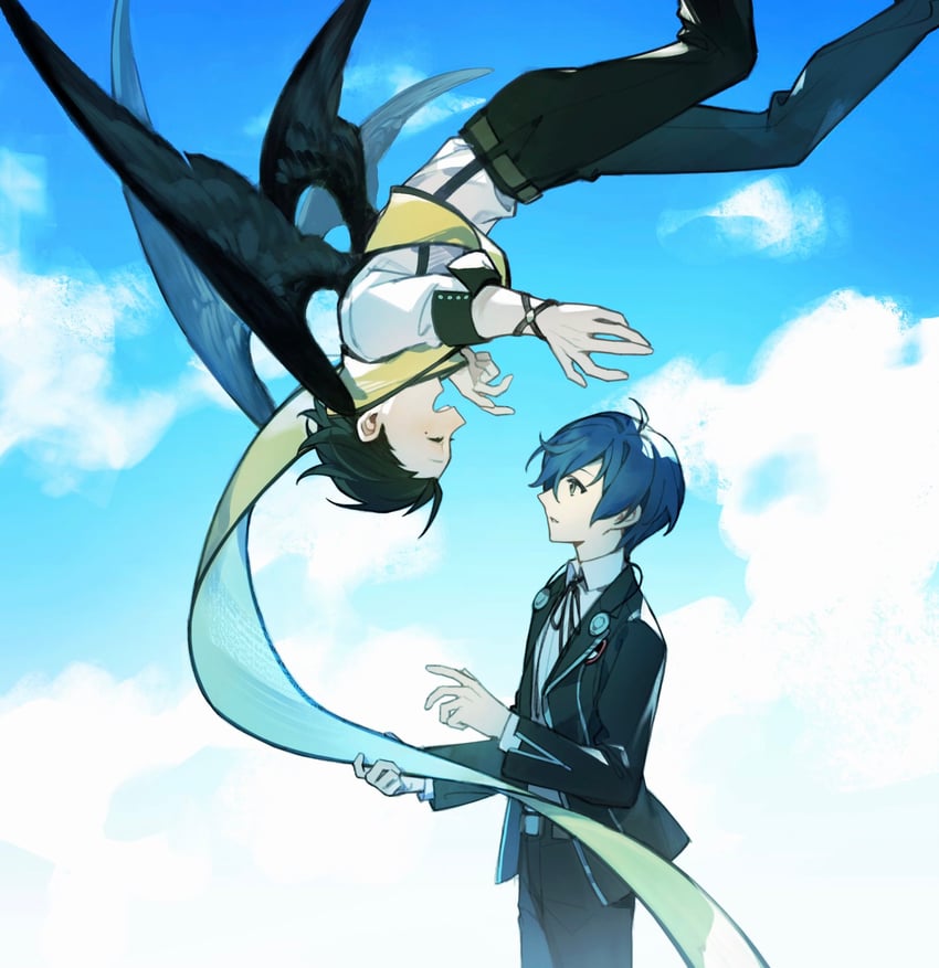 yuuki makoto and mochizuki ryouji (persona and 1 more) drawn by sammorstrange