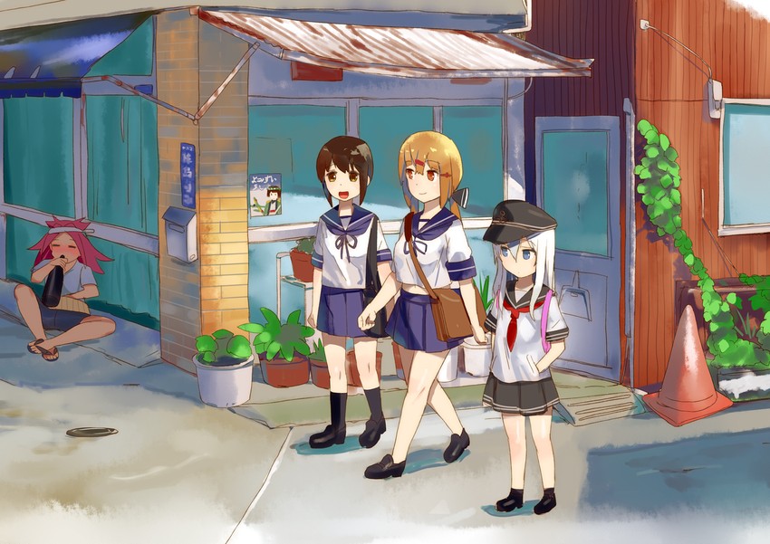 hibiki, fubuki, jun'you, and tashkent (kantai collection) drawn by kusaka_souji