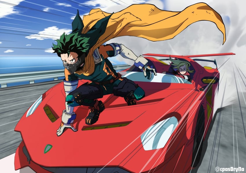 midoriya izuku and melissa shield (boku no hero academia) drawn by nandry