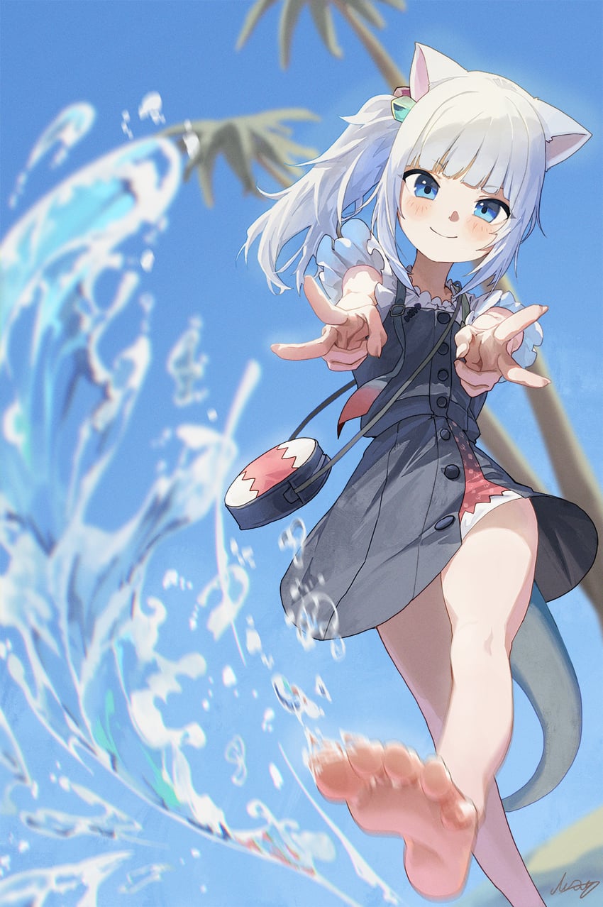 gawr gura (hololive and 1 more) drawn by m.q_(mqkyrie)