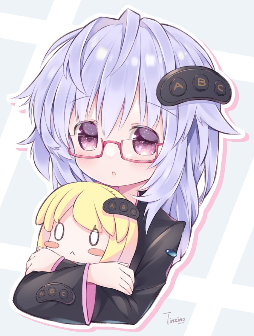 pururut and sega mega drive (neptune and 1 more) drawn by tinzing_saamzong