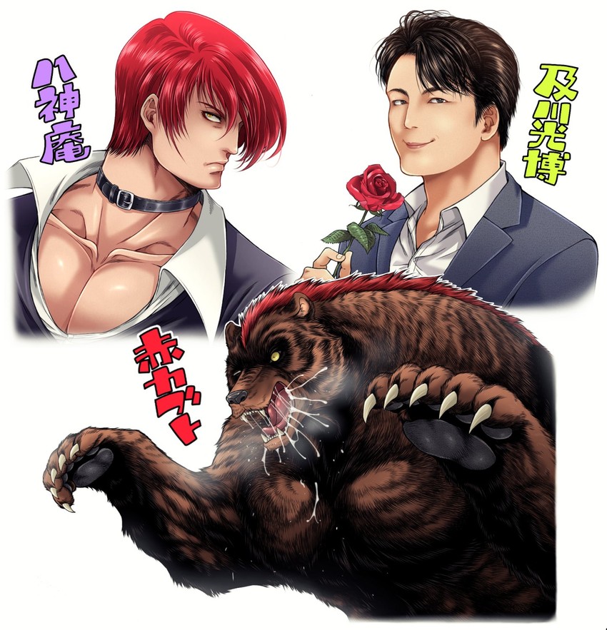 yagami iori, akakabuto, and oikawa mitsuhiro (the king of fighters and 3 more) drawn by miru_(mill_36)