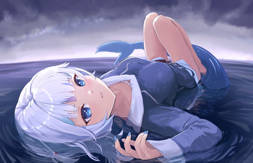 gawr gura (hololive and 1 more) drawn by eienart