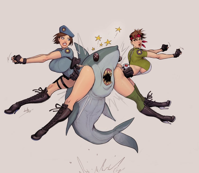 jill valentine and rebecca chambers (resident evil and 1 more) drawn by devilhs