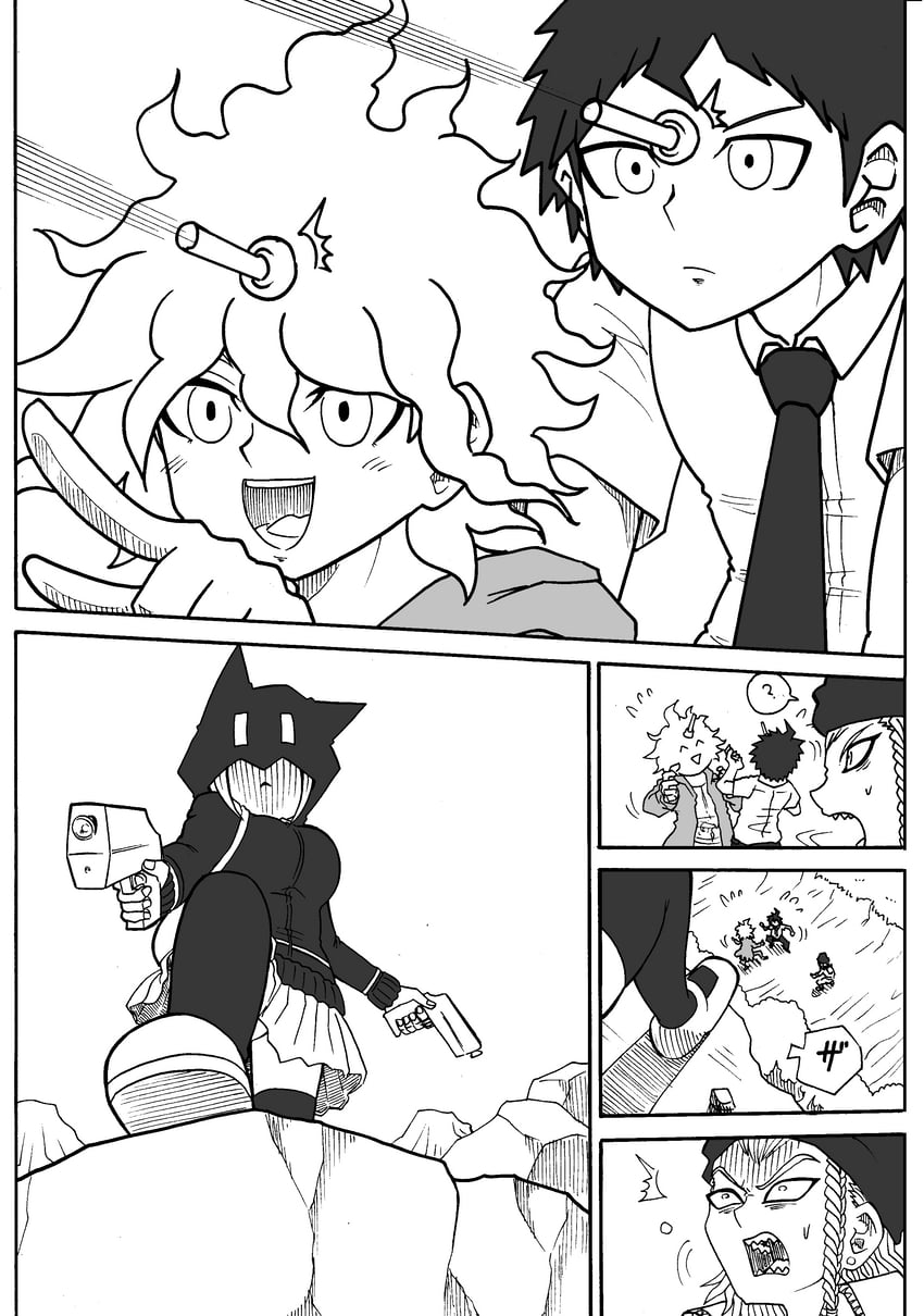 nanami chiaki, komaeda nagito, hinata hajime, and soda kazuichi (danganronpa and 1 more) drawn by jan1214