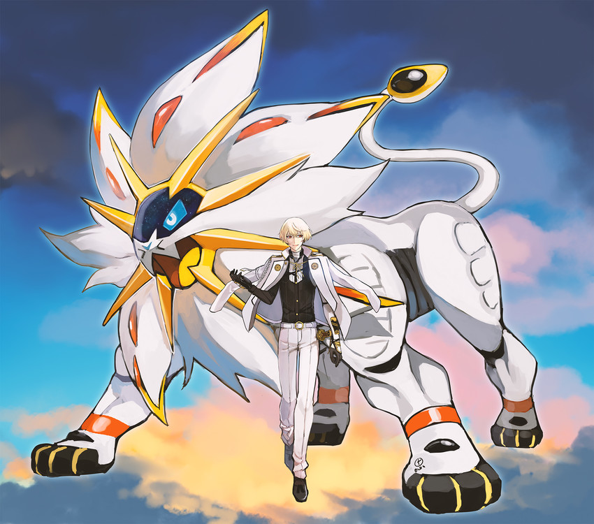 higekiri and solgaleo (pokemon and 2 more) drawn by cezaria