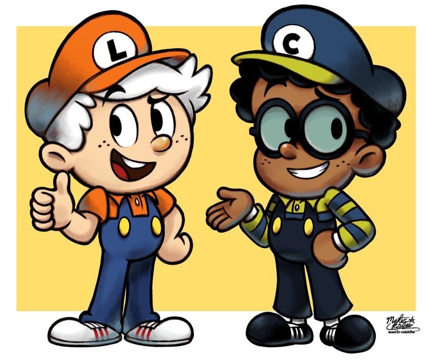 lincoln loud and clyde mcbride (mario and 2 more) drawn by mast3r-rainb0w