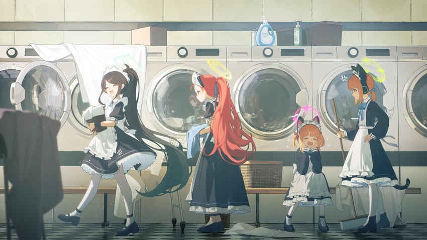 aris, momoi, midori, and yuzu (blue archive) drawn by chiyo_akira