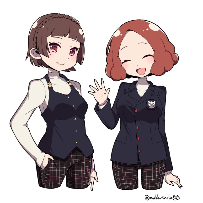 niijima makoto and okumura haru (persona and 1 more) drawn by do_m_kaeru