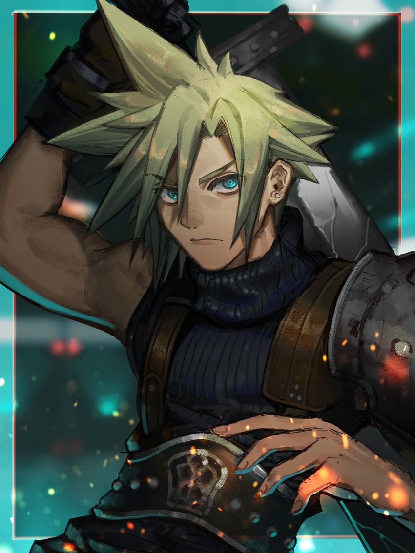 cloud strife (final fantasy and 1 more) drawn by ohji130