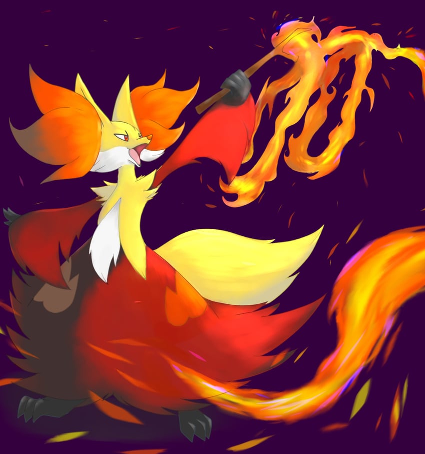 delphox (pokemon) drawn by monya