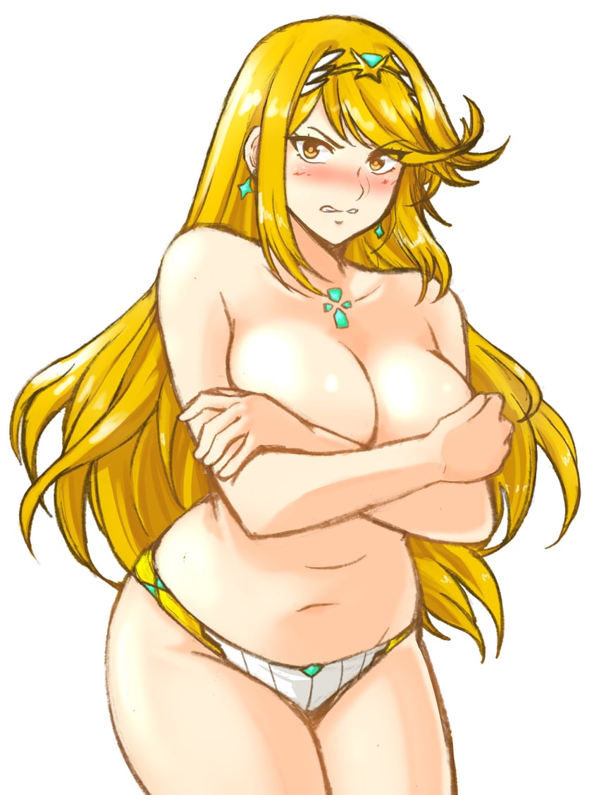 mythra (xenoblade chronicles and 1 more) drawn by tridisart