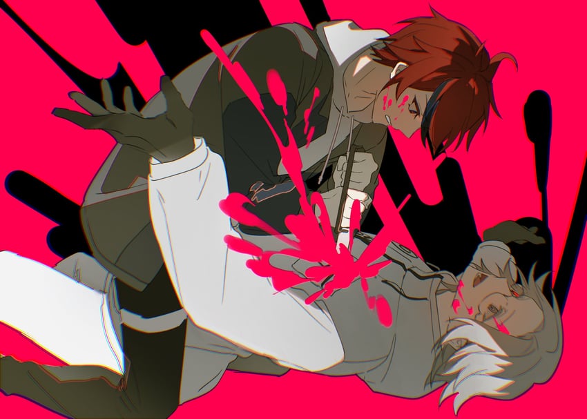 aotsuki eito and sumino takumi (the hundred line -last defense academy-) drawn by lluyss