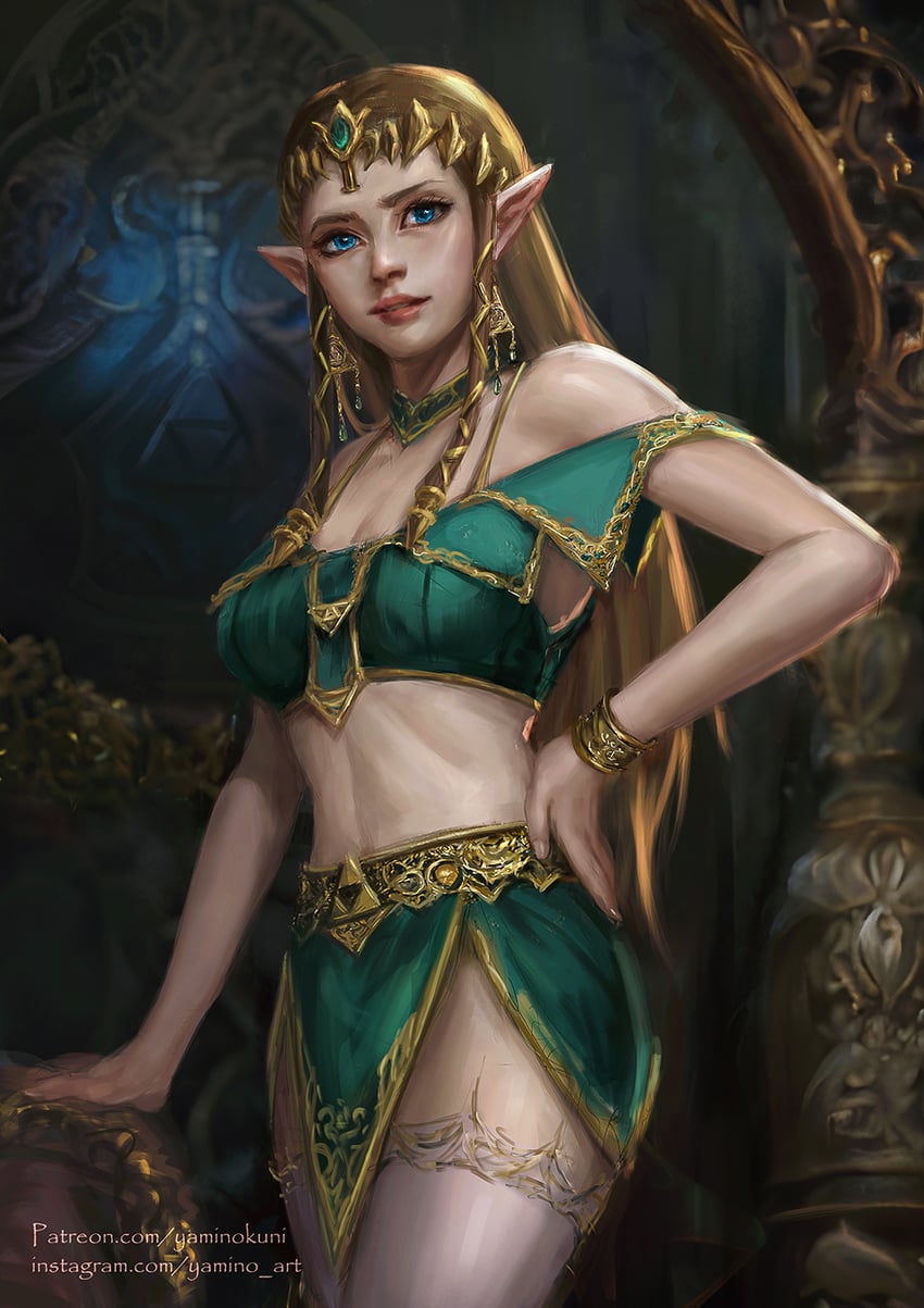 princess zelda (the legend of zelda and 2 more) drawn by yaminokuni
