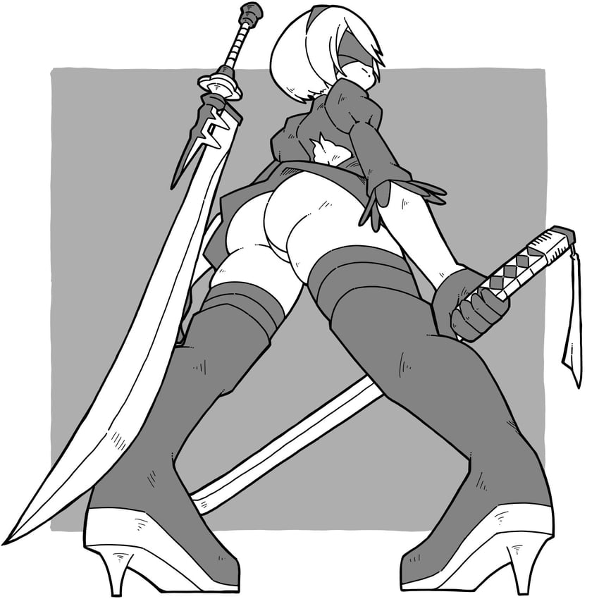 2b (nier and 1 more) drawn by name_omoitukan2