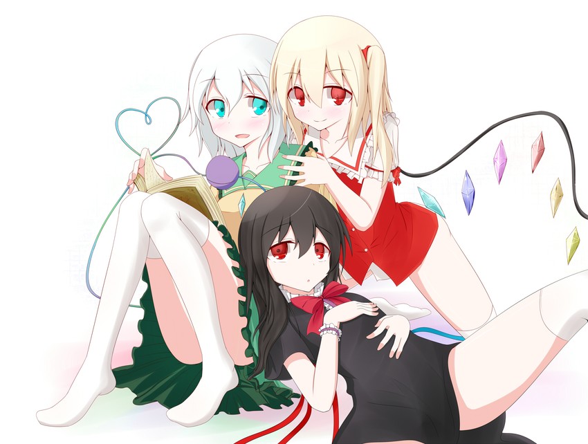 flandre scarlet, komeiji koishi, and houjuu nue (touhou) drawn by pspmaru