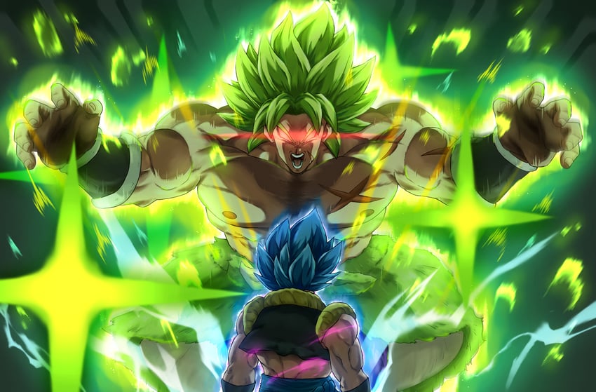 gogeta and broly (dragon ball and 2 more) drawn by papita_pochi