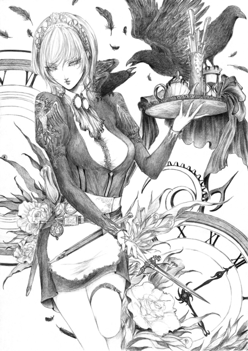 izayoi sakuya (touhou) drawn by daburoku