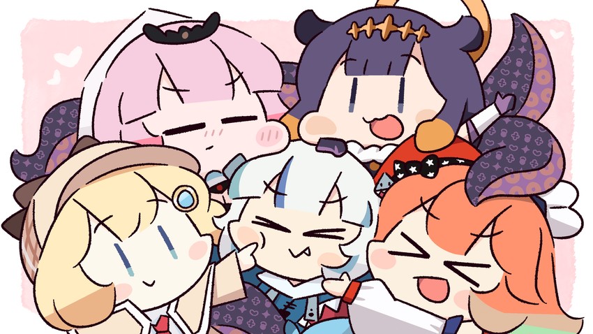 gawr gura, mori calliope, ninomae ina'nis, takanashi kiara, and watson amelia (hololive and 1 more) drawn by potato7192
