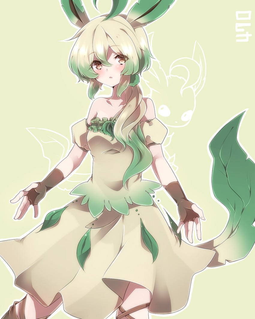 leafeon (pokemon) drawn by takeshima_eku