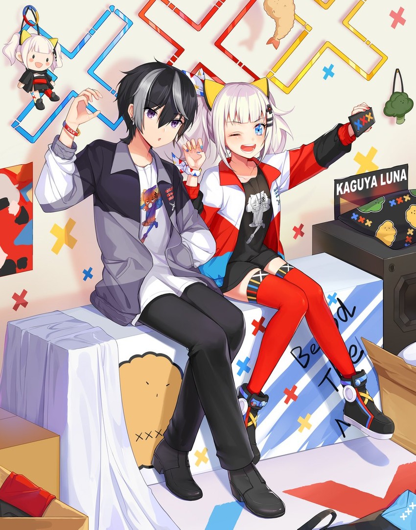 kaguya luna and doumyouji haruto (the moon studio and 1 more) drawn by suisei_(sui_seic)