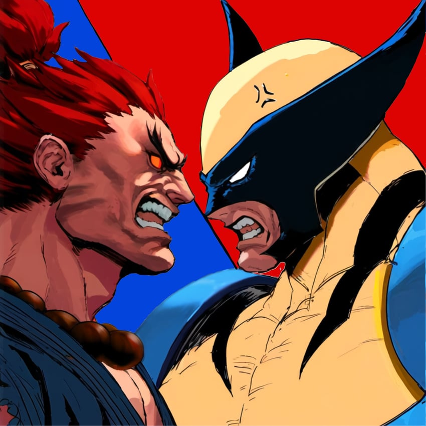 wolverine and akuma (street fighter and 4 more) drawn by depravedtsunami