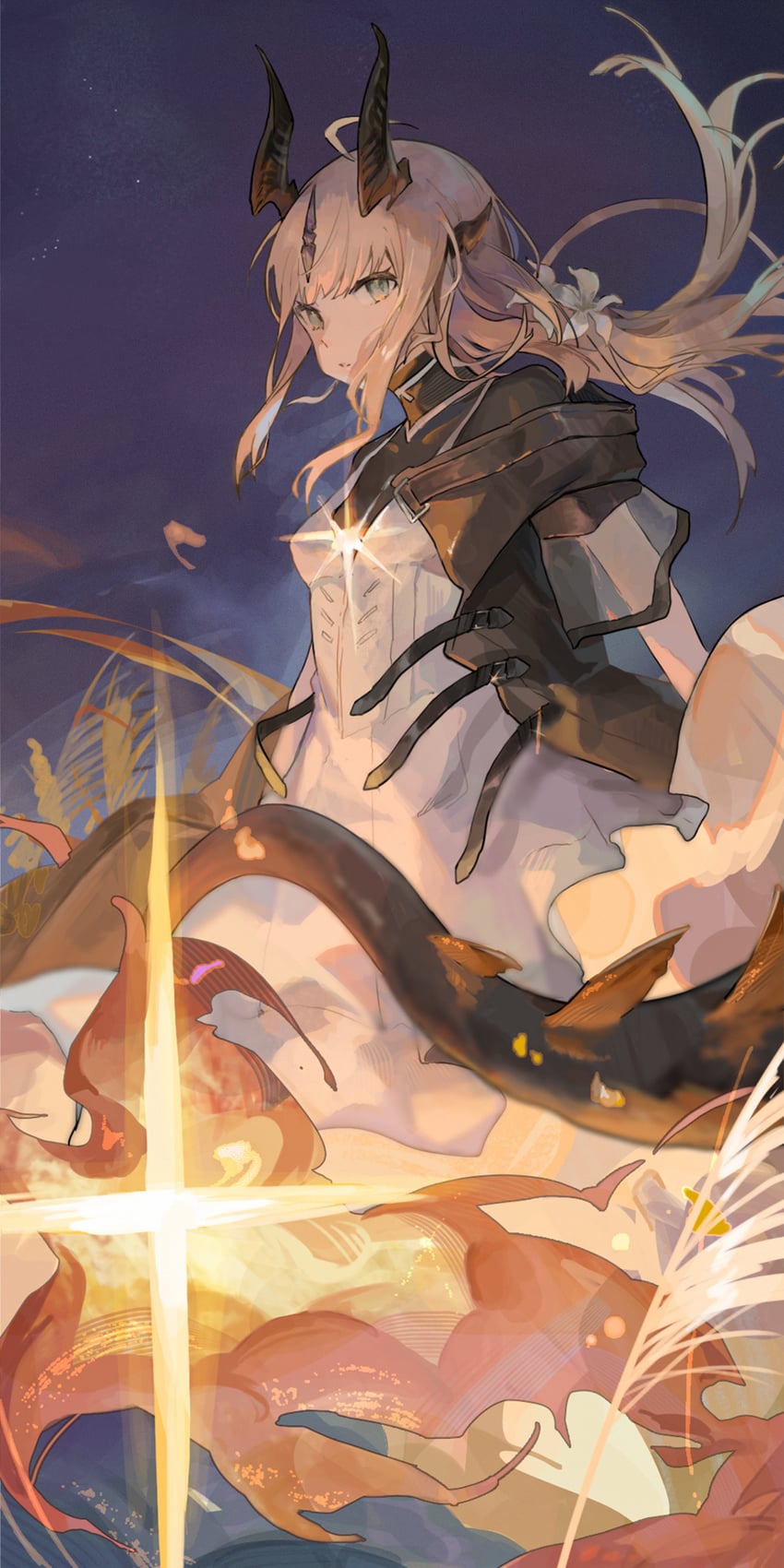 reed and reed the flame shadow (arknights) drawn by milbi