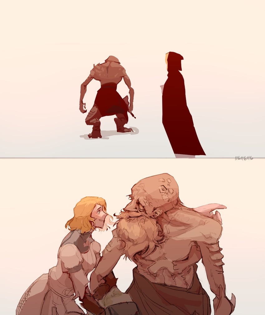 roderika and smithing master hewg (elden ring) drawn by 116116116el