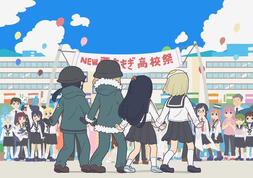 chito, yuuri, tsukishima shijima, yamashita majime, tsukishima shijima's sister, and 2 more (shoujo shuumatsu ryokou and 1 more) drawn by mushroomsucy