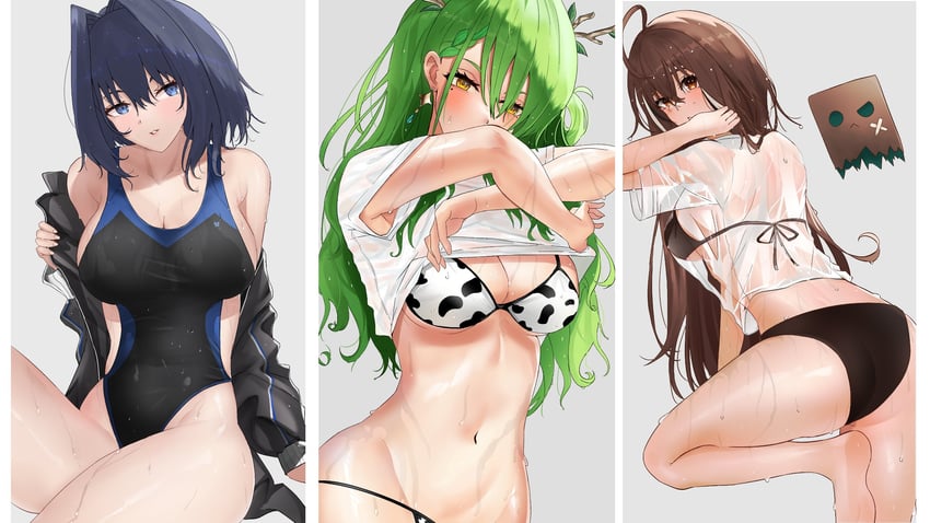 ouro kronii, nanashi mumei, ceres fauna, and friend (hololive and 1 more) drawn by rynn_020