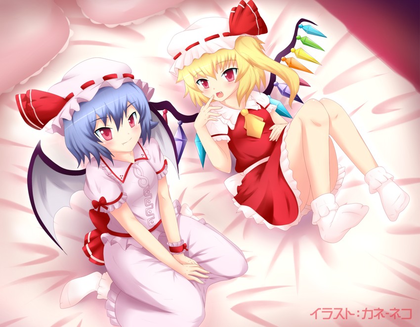 remilia scarlet and flandre scarlet (touhou) drawn by kane-neko