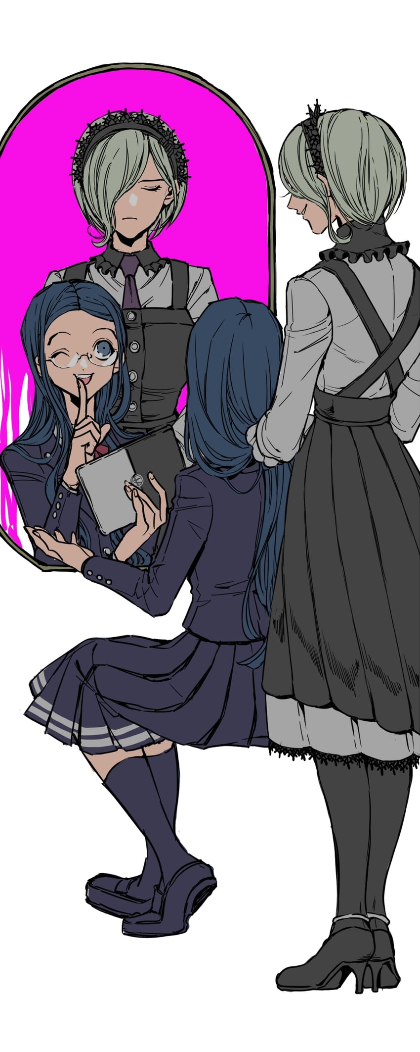 shirogane tsumugi and tojo kirumi (danganronpa and 1 more) drawn by usukuchi_(hagi)