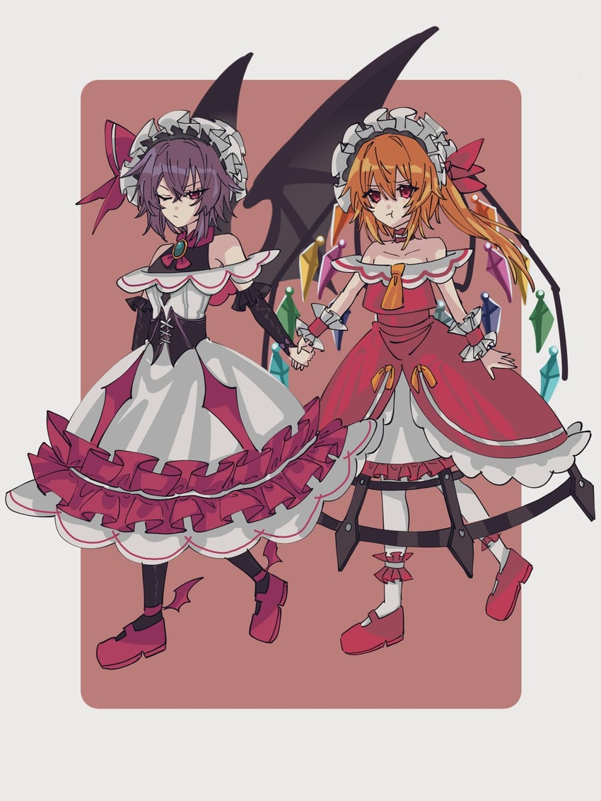 remilia scarlet and flandre scarlet (touhou and 1 more) drawn by hua88331