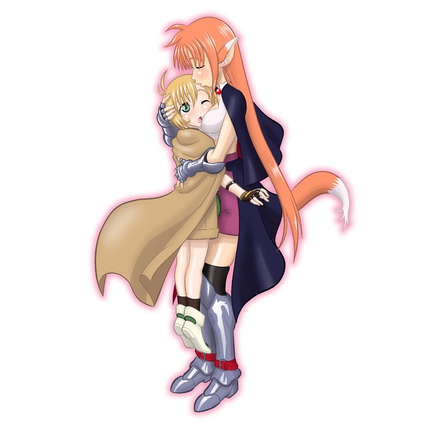 yuuno scrya and arf (lyrical nanoha and 1 more) drawn by kao_(penguinver777)