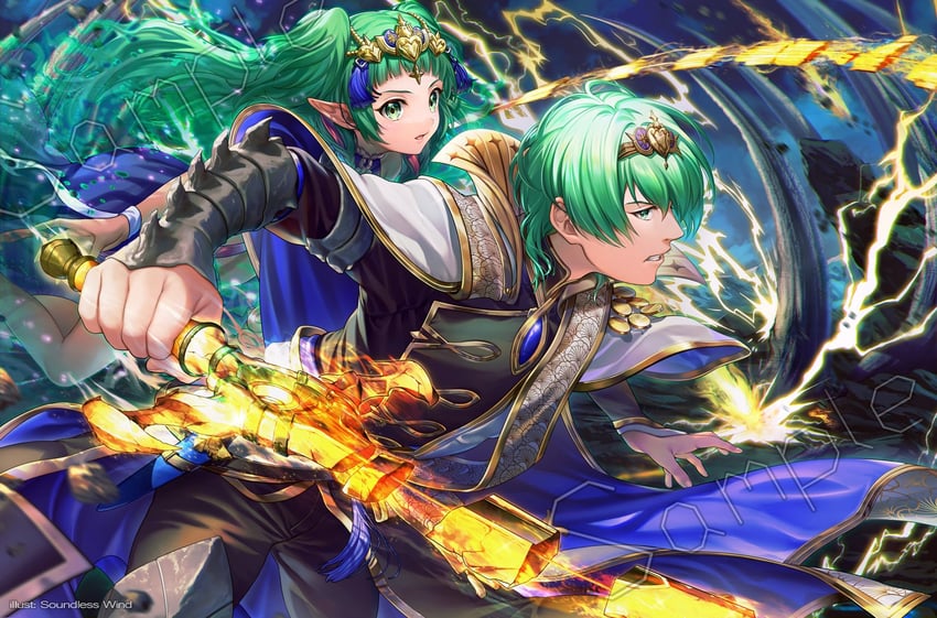sothis and male byleth (fire emblem and 1 more) drawn by kaze-hime