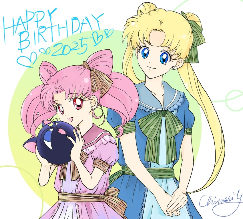 tsukino usagi, chibi usa, and luna-p (bishoujo senshi sailor moon) drawn by chimari_yn