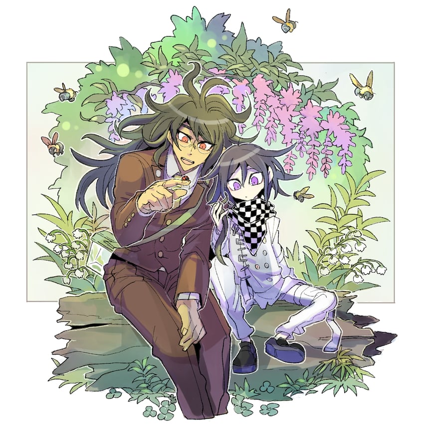 oma kokichi and gokuhara gonta (danganronpa and 1 more) drawn by kumakoro_(tetsupag)