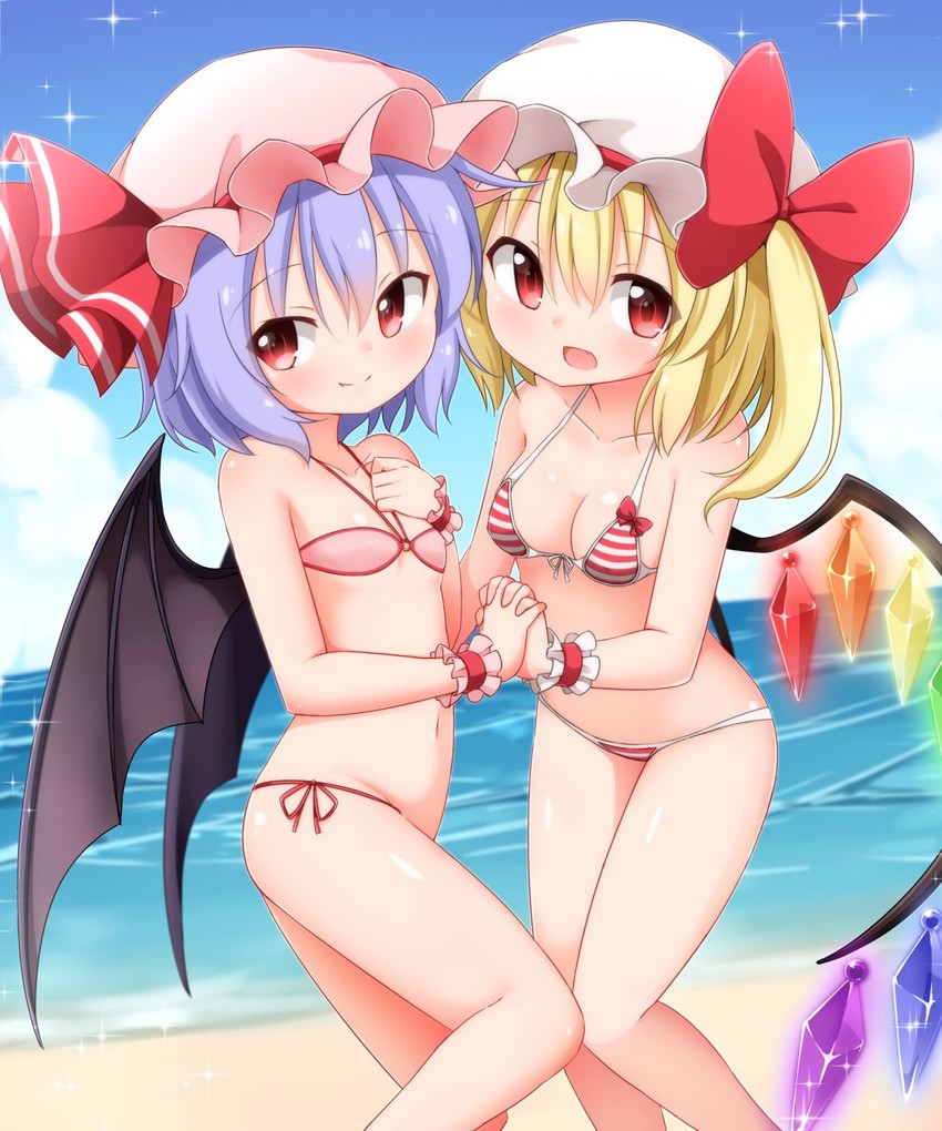 remilia scarlet and flandre scarlet (touhou) drawn by suwa_yasai