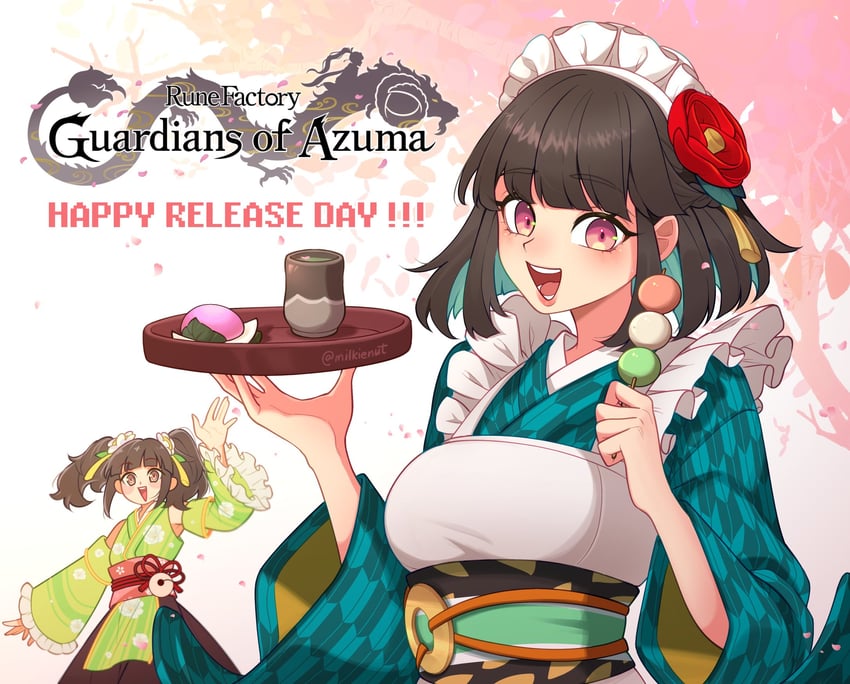 iroha and suzu (rune factory and 1 more) drawn by milkienut