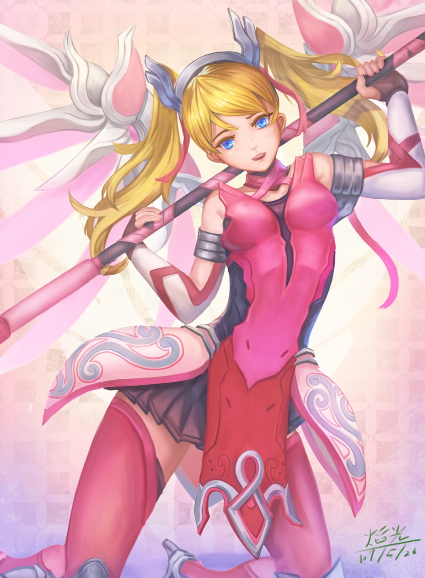 mercy and pink mercy (overwatch and 1 more) drawn by yan_guang_aoxiang